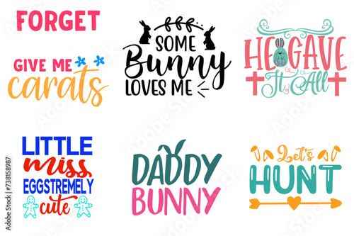 Simple Easter Day Inscription Collection Vector Illustration for Icon, Brochure, Sticker