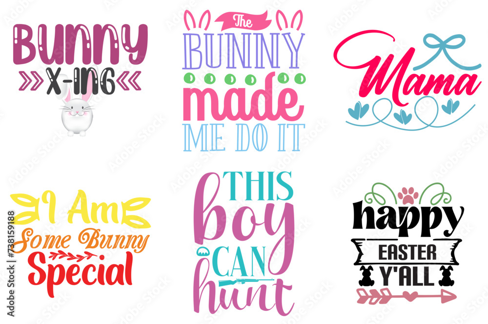 Minimal Easter and Holiday Trendy Retro Style Illustration Collection Vector Illustration for Announcement, Vouchers, Label