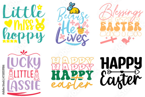 Cute Easter Quotes Set Vector Illustration for Banner, Poster, Social Media Post
