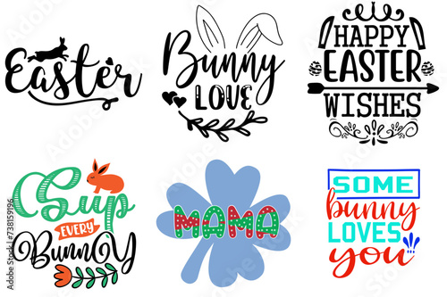Decorative Easter Day Typography Collection Vector Illustration for Motion Graphics, Printing Press, T-Shirt Design