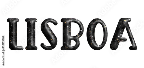 Lisboa - black color with glitter - ideal for websites, e-mail, presentations, greetings, banners, cards, books, t-shirt, sweatshirt, prints, mug, Sublimation, Cricut




