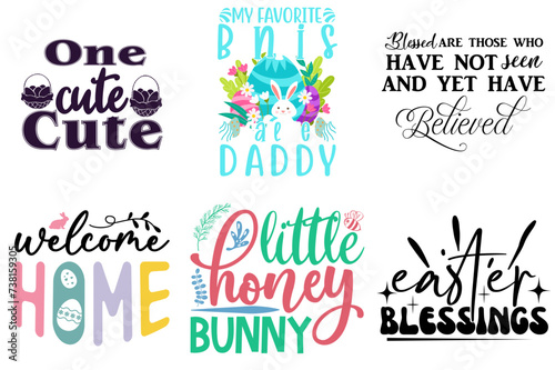 Modern Easter Day Inscription Set Vector Illustration for Icon, Advertising, Book Cover