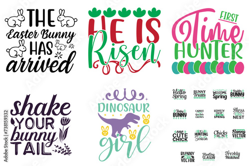 Elegant Easter and Holiday Calligraphy Set Vector Illustration for Presentation, Decal, Flyer