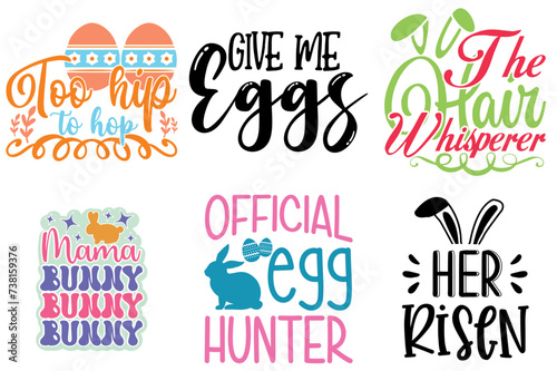 Modern Easter Sunday Inscription Set Vector Illustration for Stationery, Wrapping Paper, Packaging