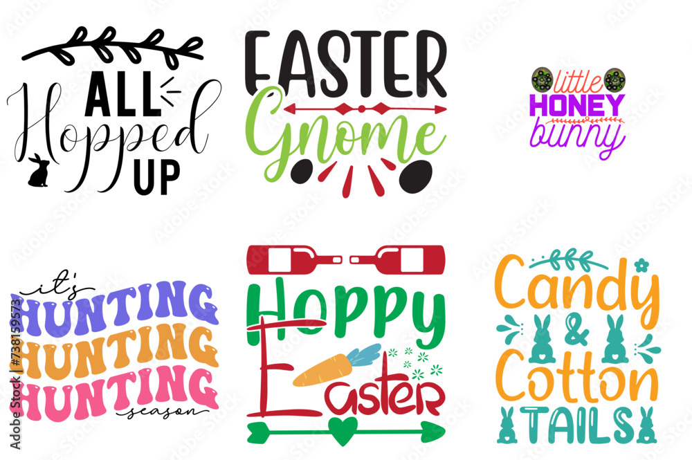 Fototapeta premium Minimal Easter and Holiday Quotes Set Vector Illustration for Packaging, Presentation, Brochure