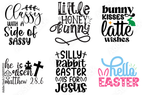 Classic Easter and Spring Hand Lettering Collection Vector Illustration for Label, Icon, Packaging