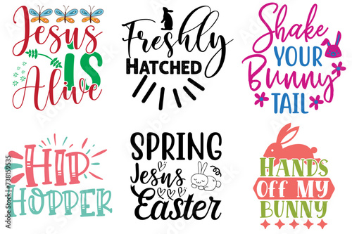 Decorative Easter Day Calligraphy Bundle Vector Illustration for Bookmark, Label, Icon