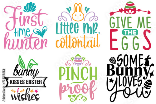 Colourful Easter and Holiday Labels And Badges Collection Vector Illustration for Magazine  Mug Design  Icon