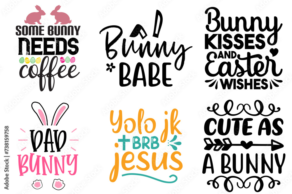 Creative Easter Phrase Set Vector Illustration for Banner, Vouchers, Packaging Creative Easter Phrase Set Vector Illustration for Banner, Vouchers, Packaging