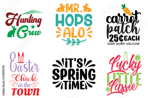 Elegant Easter Day Calligraphic Lettering Collection Vector Illustration for Newsletter, Banner, Decal