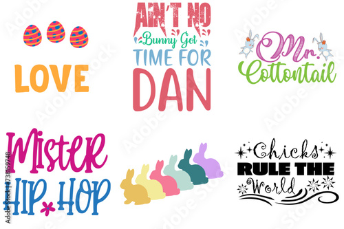 Creative Easter and Holiday Phrase Collection Vector Illustration for Banner, Decal, Icon