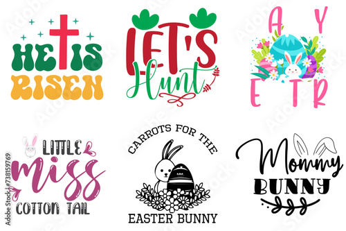 Creative Easter Hand Lettering Set Vector Illustration for Vouchers, Holiday Cards, Decal