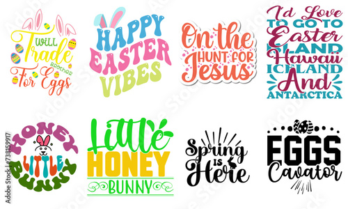 Decorative Easter and Holiday Labels And Badges Bundle Vector Illustration for Logo, Wrapping Paper, Printable