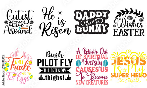 Creative Easter Sunday Calligraphic Lettering Collection Vector Illustration for Decal  Printing Press  Sticker