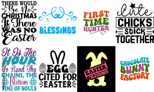 Modern Easter and Spring Calligraphic Lettering Set Vector Illustration for Announcement, Flyer, Newsletter