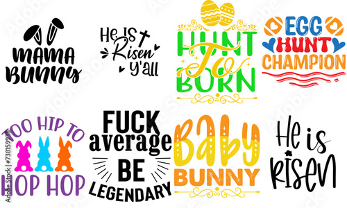 Creative Easter Day Quotes Set Vector Illustration for Stationery, Motion Graphics, Bookmark