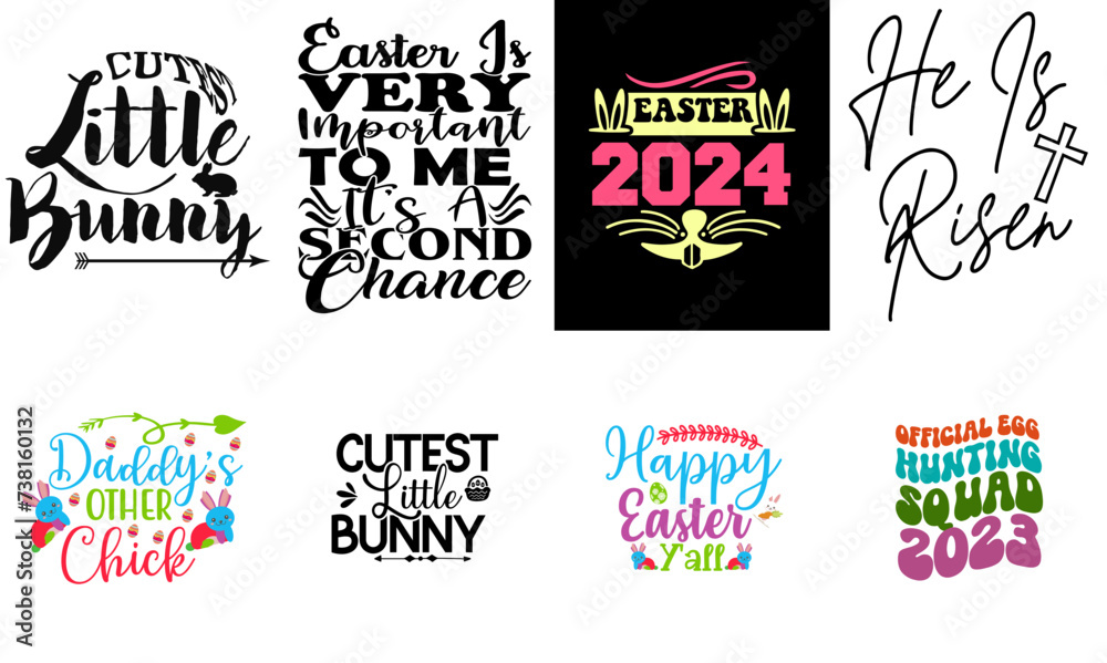 Cute Easter Day Hand Lettering Collection Vector Illustration for Advertisement, T-Shirt Design, Presentation Cute Easter Day Hand Lettering Collection Vector Illustration for Advertisement, T-Shirt Design, Presentation