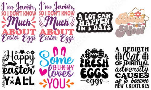 Decorative Easter Sunday Calligraphy Bundle Vector Illustration for Printing Press, Motion Graphics, Stationery