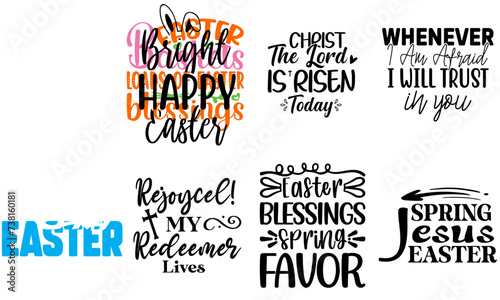 Vibrant Easter and Holiday Typography Collection Vector Illustration for T-Shirt Design, Printing Press, Banner