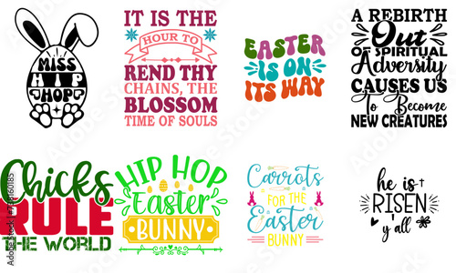 Elegant Easter Sunday Invitation Collection Vector Illustration for Newsletter, Poster, Label