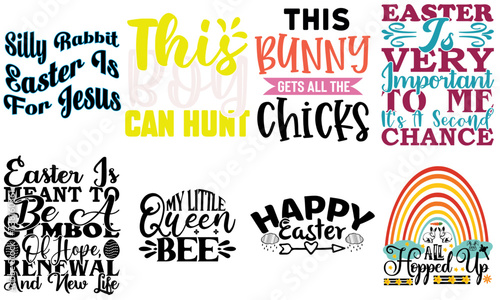Vibrant Easter and Holiday Typographic Emblems Collection Vector Illustration for Stationery, Announcement, Banner