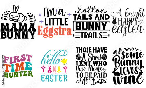 Cute Easter Calligraphy Bundle Vector Illustration for Magazine, Postcard, Stationery