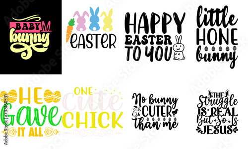 Classic Easter Sunday Calligraphy Set Vector Illustration for Mug Design, Presentation, Icon