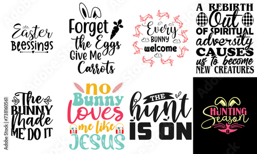 Vibrant Easter Sunday Inscription Collection Vector Illustration for T-Shirt Design, Banner, Announcement