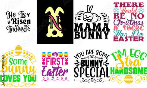 Simple Easter Day Calligraphy Collection Vector Illustration for Bookmark, Vouchers, Holiday Cards