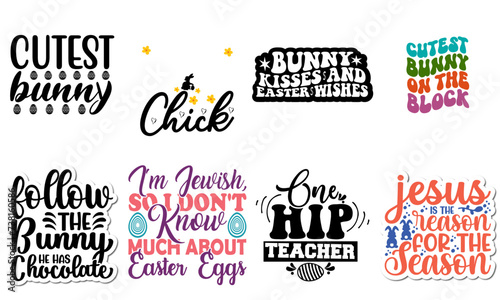 Minimal Easter Quotes Collection Vector Illustration for Icon  Advertisement  Banner