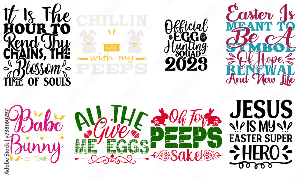Classic Easter Day Typography Bundle Vector Illustration for Logo, Greeting Card, Bookmark Classic Easter Day Typography Bundle Vector Illustration for Logo, Greeting Card, Bookmark