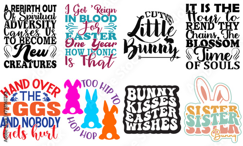 Minimalist Easter Day Quotes Set Vector Illustration for Book Cover, Bookmark, Label