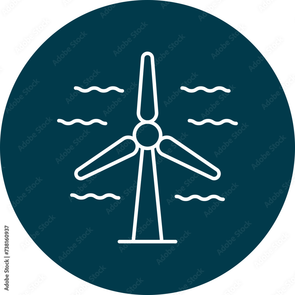 Wind Turbine Line Filled Icon Wind Turbine Line Filled Icon