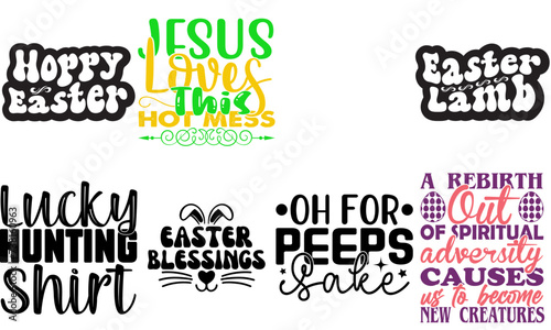 Decorative Easter and Spring Trendy Retro Style Illustration Collection Vector Illustration for Printing Press, Announcement, Newsletter