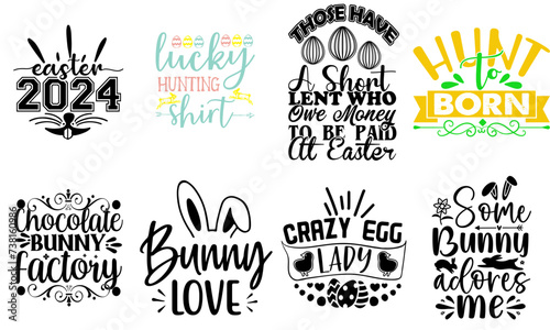 Vibrant Easter Sunday Invitation Bundle Vector Illustration for Stationery, Greeting Card, Printing Press