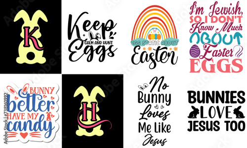 Modern Easter and Holiday Trendy Retro Style Illustration Set Vector Illustration for Brochure, Flyer, T-Shirt Design