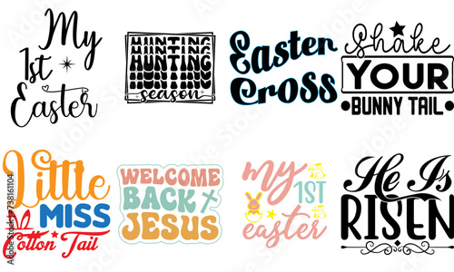 Elegant Easter and Holiday Typography Bundle Vector Illustration for Motion Graphics, Mug Design, Wrapping Paper