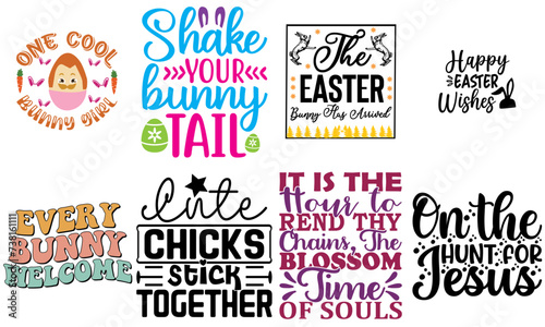 Simple Easter Labels And Badges Bundle Vector Illustration for Flyer, Greeting Card, Advertising
