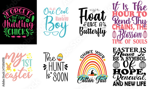 Vibrant Easter Day Labels And Badges Set Vector Illustration for Decal, Bookmark, Stationery
