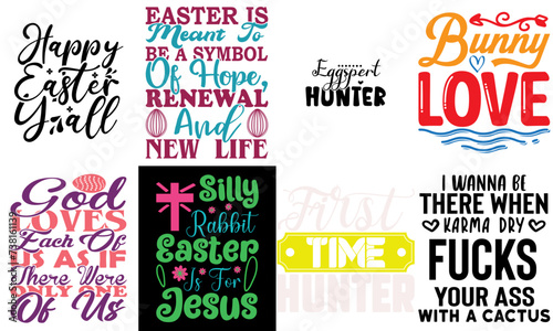 Minimalist Easter and Holiday Quotes Collection Vector Illustration for Poster, Stationery, Newsletter