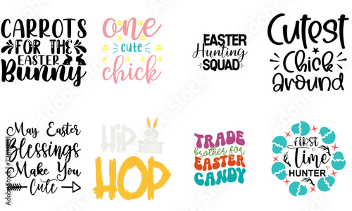 Cute Easter Day Labels And Badges Bundle Vector Illustration for Sticker, Decal, Brochure