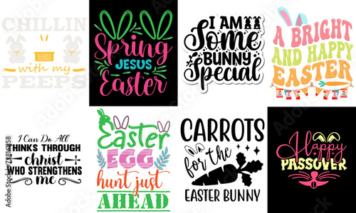 Modern Easter and Spring Labels And Badges Bundle Vector Illustration for Bookmark, Sticker, Banner