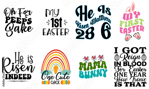 Elegant Easter and Spring Labels And Badges Set Vector Illustration for Banner, Mug Design, Holiday Cards
