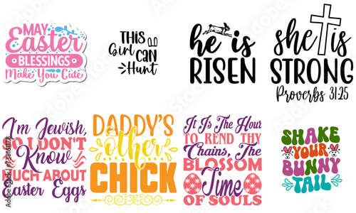 Vibrant Easter and Spring Calligraphic Lettering Collection Vector Illustration for Social Media Post, Poster, Mug Design