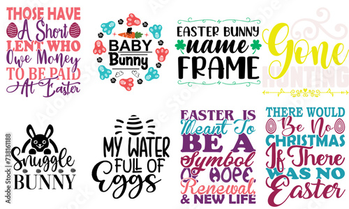 Modern Easter Sunday Inscription Bundle Vector Illustration for Packaging, Brochure, Infographic