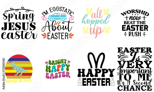 Simple Easter and Holiday Trendy Retro Style Illustration Collection Vector Illustration for Poster, Wrapping Paper, Infographic