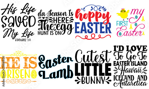 Simple Easter Quotes Collection Vector Illustration for Poster, Advertising, Label