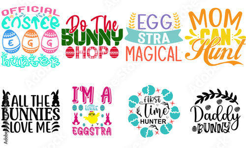 Classic Easter Day Calligraphic Lettering Collection Vector Illustration for Magazine, Announcement, Packaging