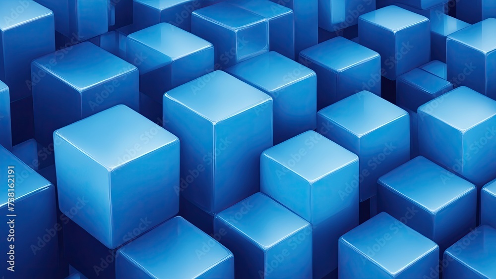 Abstract Blue cubes background Abstract Blue cubes background