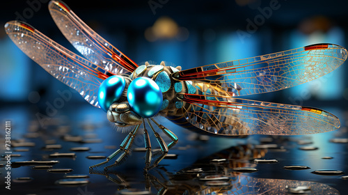 3d cute little dragonfly character photo